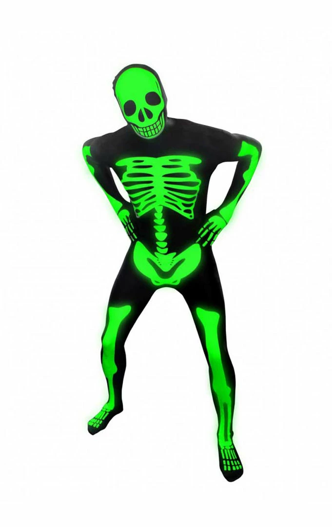 Body Republic Morphsuits Adult Glowing Skeleton Morphsuit Costume