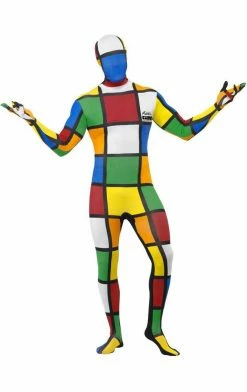 Smiffys Rubiks Cube Second Skin Costume 1980's