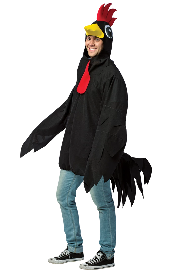 Angels Dist Adult Big Black Rooster Costume Animals