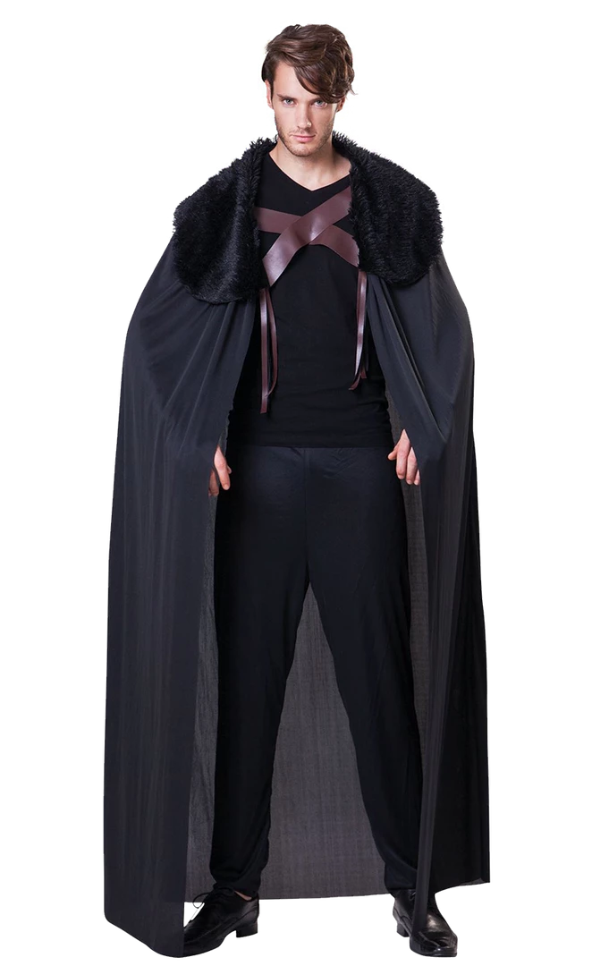 Bristol Novelty Black Fur Collared Cape All Womens Costumes