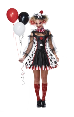 California Costumes Circus Ladies Twisted Clown Costume