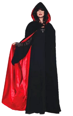 Underwraps Velvet & Satin Red Gothic Cape Red Riding Hood