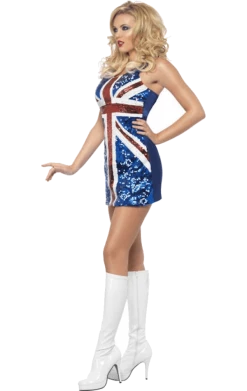 Smiffys Around The World Womens Sequin Union Jack Costume