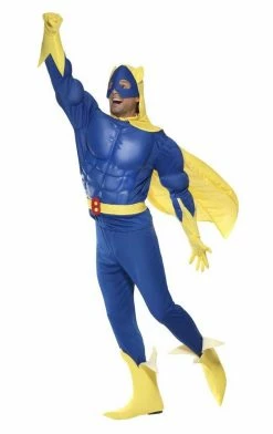 Smiffys Book Characters Mens Bananaman Superhero Costume