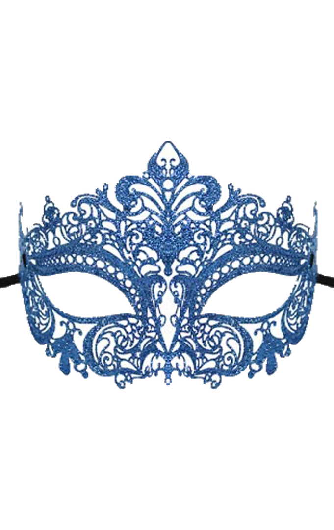 Generic Blue Glitter Masquerade Facepiece Masquerade Ball