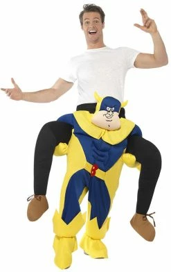 Smiffys Adult Bananaman Piggy Back Costume Novelty