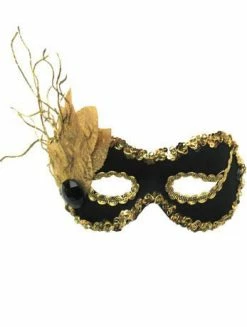 Generic Black And Gold Masquerade Facepiece Masquerade Ball