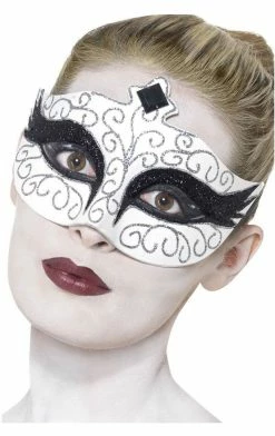 Smiffys Black Swan Facepiece Masquerade Ball