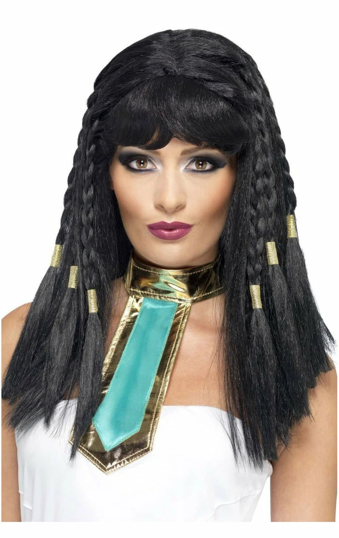 Smiffys Egyptian Cleopatra Black Wig With Braids