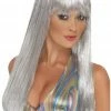 Smiffys Glitter Disco Silver Wig