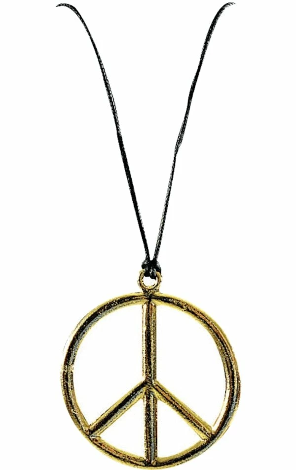 Rubies Gold Peace Sign Necklace