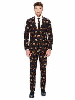 OppoSuits Mens Black-O-Jack Pumpkin Opposuit Suit