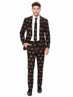 OppoSuits Mens Black-O-Jack Pumpkin Opposuit Suit