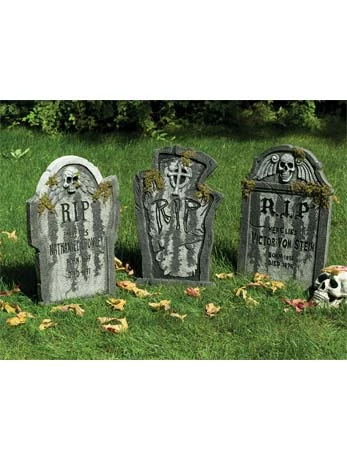 Generic Tombstones With Moss Accessory