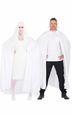 Generic Unisex White Hooded Cape Angels