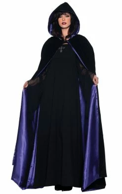 Underwraps Velvet Reversible Purple Cape Halloween
