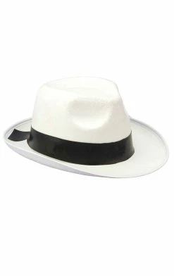 Bristol Novelty White Gangster Hat Accessory All Decades /Era Costumes